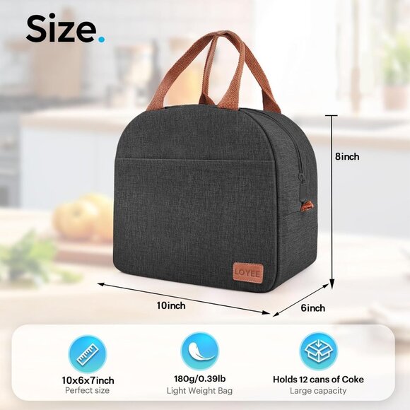 Large Insulated Lunch Bag for Women & Men, Leakproof Tote for Work & Travel - Picture 2 of 7